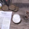 8 Pieces Wood Drink Coasters with Leather Holder, GOH DODD