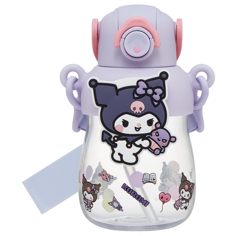 Skater Straw Bottle Water Bottle with Rubber Mascot, 650ml, One