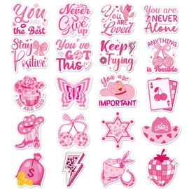 Wxiben Pink Inspirational Refrigerator Magnet - 20 Pcs Motivational Locker Magnets for Girls Mental Health Encouragement Refrigerator Magnetic Stickers for Home Office Kitchen Whiteboard Decor