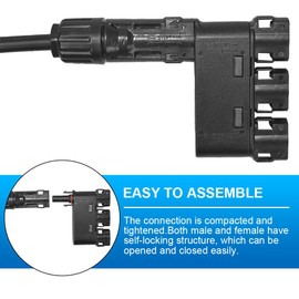 JianHan Solar Branch Connector 50A,DC1500V IP68 Waterproof 3 to 1 Y Connectors for Parallel Connection Between Solar Panels (1 Pair M/FFF + F/MMM)