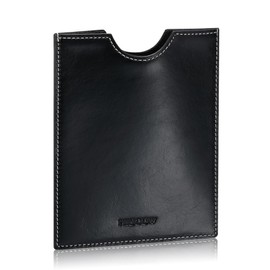 HISCOW Minimalist Passport Sleeve - Italian Calfskin (Antiqued Black)