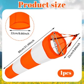 Wind Socks for Outside 30 Inch Wind Direction Measurement Indicators Heavy Duty Waterproof Rip-Stop Thickened Windsock Flags with Reflective Belt for Outdoors, Orange
