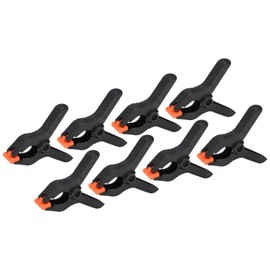 PATIKIL 3.5 Inch Spring Clamps, 8 Pack Plastic Flexible Anti-Slip Strong Backdrop Clamp Clips for Stand DIY Project Photography Studio Craft, Black