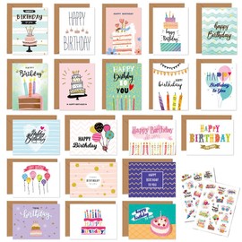 Birthday Cards, Birthday Cards, Stylish (Set of 20, with Envelopes) (MIX Type (Pattern B))