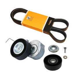 Drive Belt Kit with Tensioner and Idler Pulley LAIPZ for Land Rover LR2 (2008-2012)