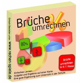 Fractions, Decimals and Percentages Umrechnen leicht lernen mit Index Cards