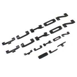 4PCS Set Door Rear SLT Yukon Emblems Letters 3D Badge Replacement Compatible with 2021-2025 Yukon Yukon XL (Gloss Black)