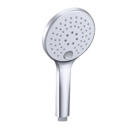 JOHO Hand Shower Head with 3 Jet Types, Round Shower Head Made of ABS, Rain Shower Head with Anti-Limescale Function, Chrome