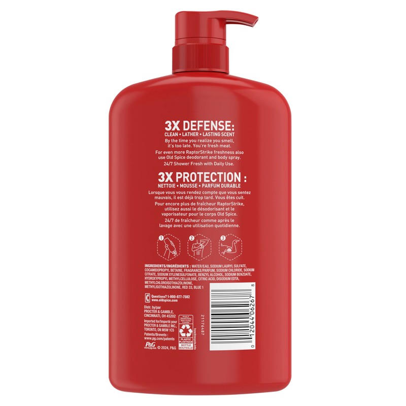 Old Spice Cleansing Body Wash for Men, 3X Defense, 24/7
