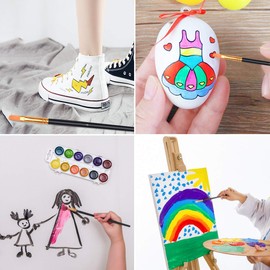 Artist Brush Set, Pack of 10 Nylon Brushes, Art Painting, Acrylic Brush, Fine Brush, Art Painting Brush for Watercolour and Face Painting, DIY Crafts