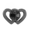 Purse Twist Lock Alloy Double Love Heart Decorative Shinny Handbag