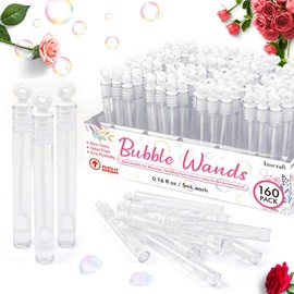 160 Pack Bubble Wands Bulk, Party Favors for Weddings, Valentine's Day, Anniversaries, Celebrations, Graduation, Birthday, Summer Toys Gift for Kids Toddler Adults by Inscraft
