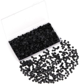 Auvoau 2000Pcs White Clay Beads Polymer Clay Spacer Beads Flat Beads 6mm Round Heishi Vinyl Beads for DIY Craft Gift Adults Bracelets Necklace Jewelry Making Earring Accessories (Black)