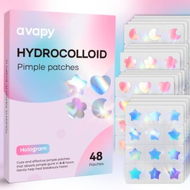 Pimple Patches Blue Pink Star Heart Moon Flower 12MM 48PCS Hologram