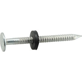 Fas-N-Tite Electro-Galvanized Ringed Roofing Nails with Neoprene Washer (2-1/2") - 5lb Box