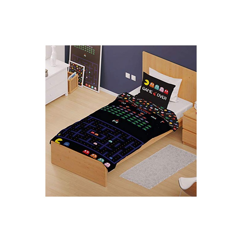 Retro Games Single/Double Duvet Cover Reversible Bedding Set Gaming (Single