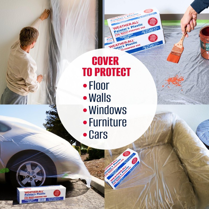 Weather-All Clear Painters Plastic Sheeting 9' x 400' (3600 sq