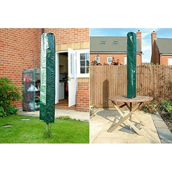 Ram© Green Waterproof Garden Rotary Parasol Cover With Tie Down 160CM
