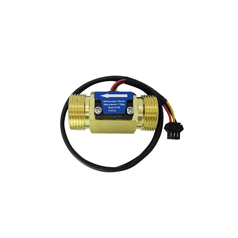 SENSTREE G3/4" Brass Water Flow Sensor, Hall Effect Liquid Flow