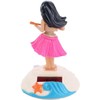 Pink Solar Powered Dancing Girl Swinging Hawaiian Girl Grass Skirt