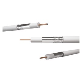 EMOS Aerial Cable 20 m White Coaxial Cable for Cabling TV and SAT, Type CB130, TV Cable with Shielding Rate 75 dB, Resistance 75 Ohm
