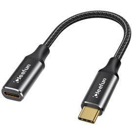CLEEFUN USB C Extension Cable 1ft 2pack, USB C 3.2 Male to USB C Female Extension Cable, 10Gbps Data & 4K Video Sync Transfer USB C Extender Cable 100W Fast Charging for USB-C Hub, Laptop,Tablet,Phone
