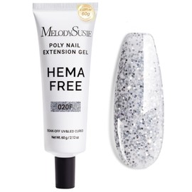 MelodySusie Poly Nail Extension Gel 60g Hema TPO Free Soak Off UV Lamp Cured Nail Thickening Nail Art Design Manicure Gift for Women 020F