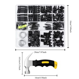 ZAselect 331Pcs Picture Hanging Kit, Picture Hangers, Heavy Duty Frame Hooks Assortment with Picture Wire, D Rings, Hardware Nails, Eye Hooks, Black Heavy Duty Frame Hooks for Frames Mounting