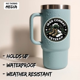 Iraq Combat Veteran Sticker 4 Inch Military War - Waterproof Vinyl Decal for Laptop Water Bottle Car Tumbler - Durable Funny Aesthetic Long-Lasting Stickers for Adults ID44990