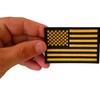 Yellow Black American Flag Patch - 3x2 inch. Embroidered Iron