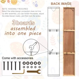 flangairy flangairy Easter Porch Sign, 47inch Wooden Porch Decor, Tall Leaner Vertical Welcome Sign For Front Door Standing, Easter Spring Home Outdoor Decorations