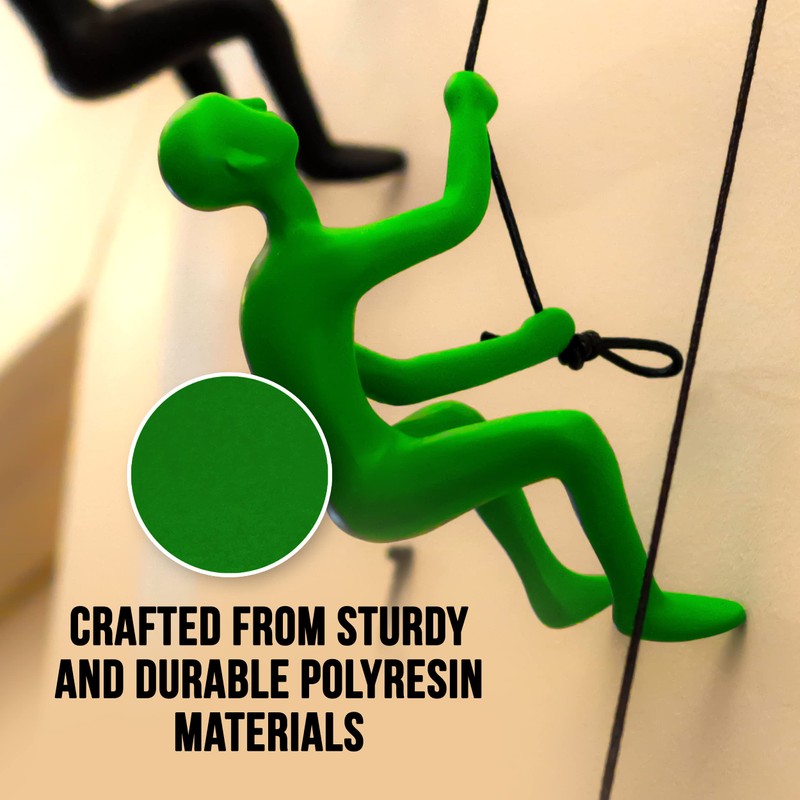 Climbing Man Wall Art for Home Decor with 30” Leather