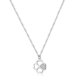 Brosway BHKN091 Women's Necklace with Clover Leaf Symbol Stainless Steel Collection CHAKRA, Stainless Steel, No Gemstone
