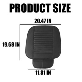 TSUGAMI 2 Pack Car Seat Covers for Front Seats, Breathable Leather Cushion Protector, Anti-Slip Driver Seat Padded with Storage Pockets, Auto Interior Decoration for Most Vehicles (Black)