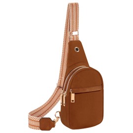 Fuyoula Sling Bags Small Leather Crossbody Bags for Women Travel Fashion Crossbody Sling Handbags Shoulder Purse Brown