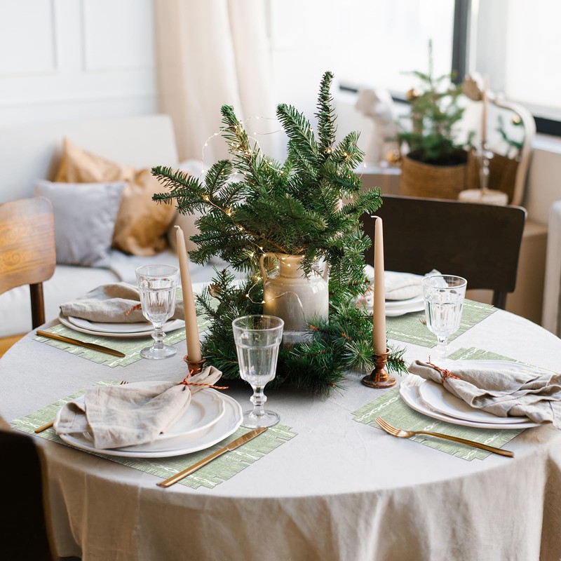Privalace 18'' x 12'', Cotton Linen Placemats Set of 6