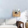 BSTKEY Natural Water Hyacinth Wall Mounted Mail Organizer, Hand-woven Magazine