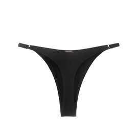 RELLECIGA Women's Black High Cut Thong Bikini Bottom Size Large