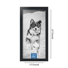 ArtToFrames 11x23 Inch Black Picture Frame, This 1.25 Inch Custom Poster Frame is Soft Black - Comes with Economy Acrylic and Corrugated Backing (2WOM5180-11x23)