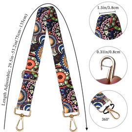 LUCSIS Purse Shoulder Straps Replacement, Adjustable Crossbody Bag Straps, Wide Guitar Straps Various Patterns for Handbags shoulder bags (pattern3)
