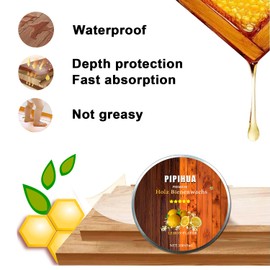 Furniture Care Beeswax, Natural Wood Care Beeswax, Waterproof, Abrasion-Resistant for Furniture Care and Wood Protection of Wooden Furniture, 2 x 100 g with 3 Sponges (Lemon)