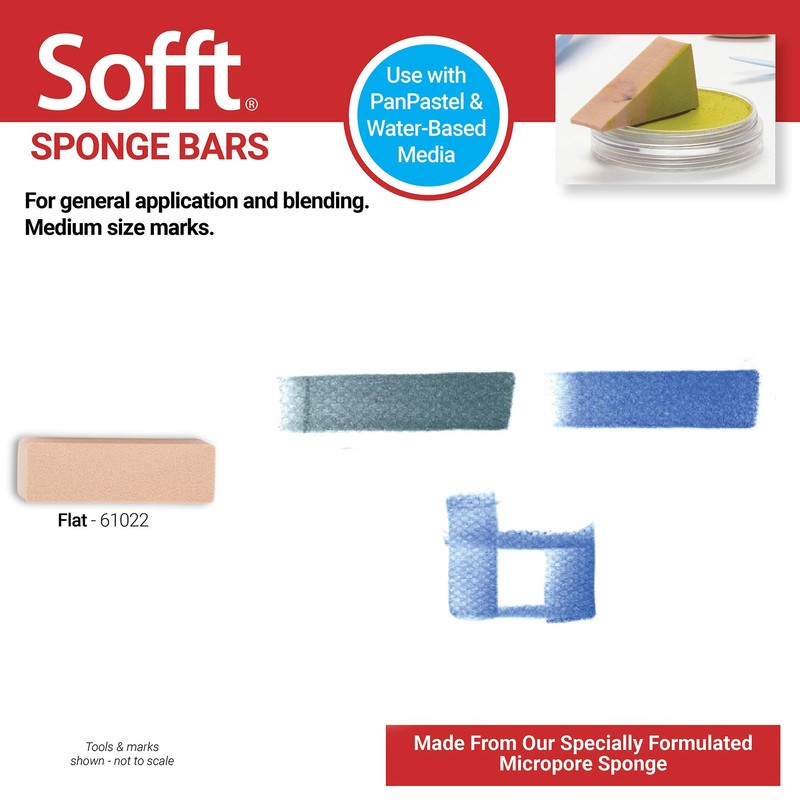 Sofft Artist Tools by Golden, Flat Sponge Bars, Pack of