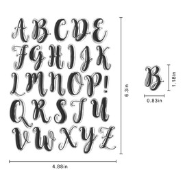 Art 26 English Alphabet Clear Stamps Silicone Stamp Cards with Sentiments, Numbles Letter Words for Holiday Card Making Decoration and DIY Scrapbooking Album DIY Crafts