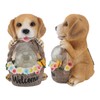 Solar Powered LED Light Dog Statue Decoration Solar Powered Puppy
