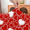 Amonsa Spring Red Heart Fitted Tablecloth with Elastic for 34x34