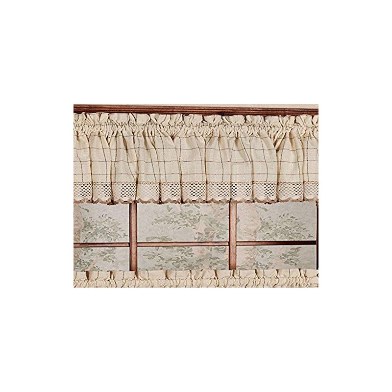 Sweet Home Collection Cotton Kitchen Window Curtains Pair, Valance, Adirondack