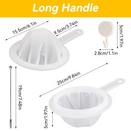Fine Strainer, Hair Strainer Kitchen, 400/200/100 Mesh Kitchen Strainer, Plastic, Small Strainer with Handle, for Juice, Milk, Coffee (400 Mesh)