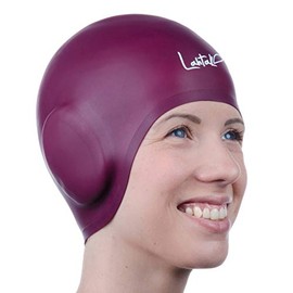 Gorras de natación 3D con protección de oídos, gorra de natación para mujeres y hombres, gorra de natación de silicona impermeable, se adapta a cabell
