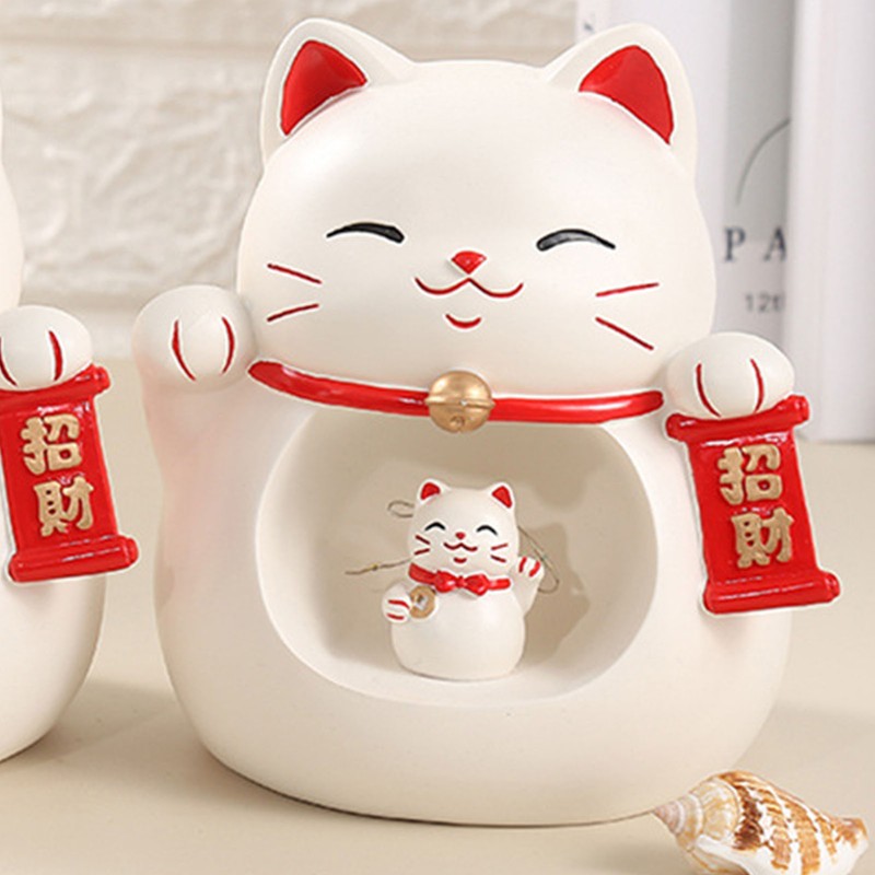 Chinese Lucky Cat Decoration Desktop Fortune Cat Statue Decorations Chinese