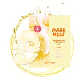 TONYMOLY Mask Melt Brightening Hydrogel Overnight Face Mask, Vitamin C and Rice Essence, 1 Sheet
